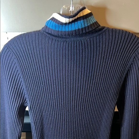 Tory Burch Blue Turtleneck Merino Wool Dress size XS missing sash - Picture 12 of 13